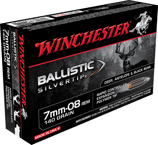 Winchester 7mm-08 140gr Ballisctic SilverTip Rifle Ammunition 20rds - SBST708 - Winchester
