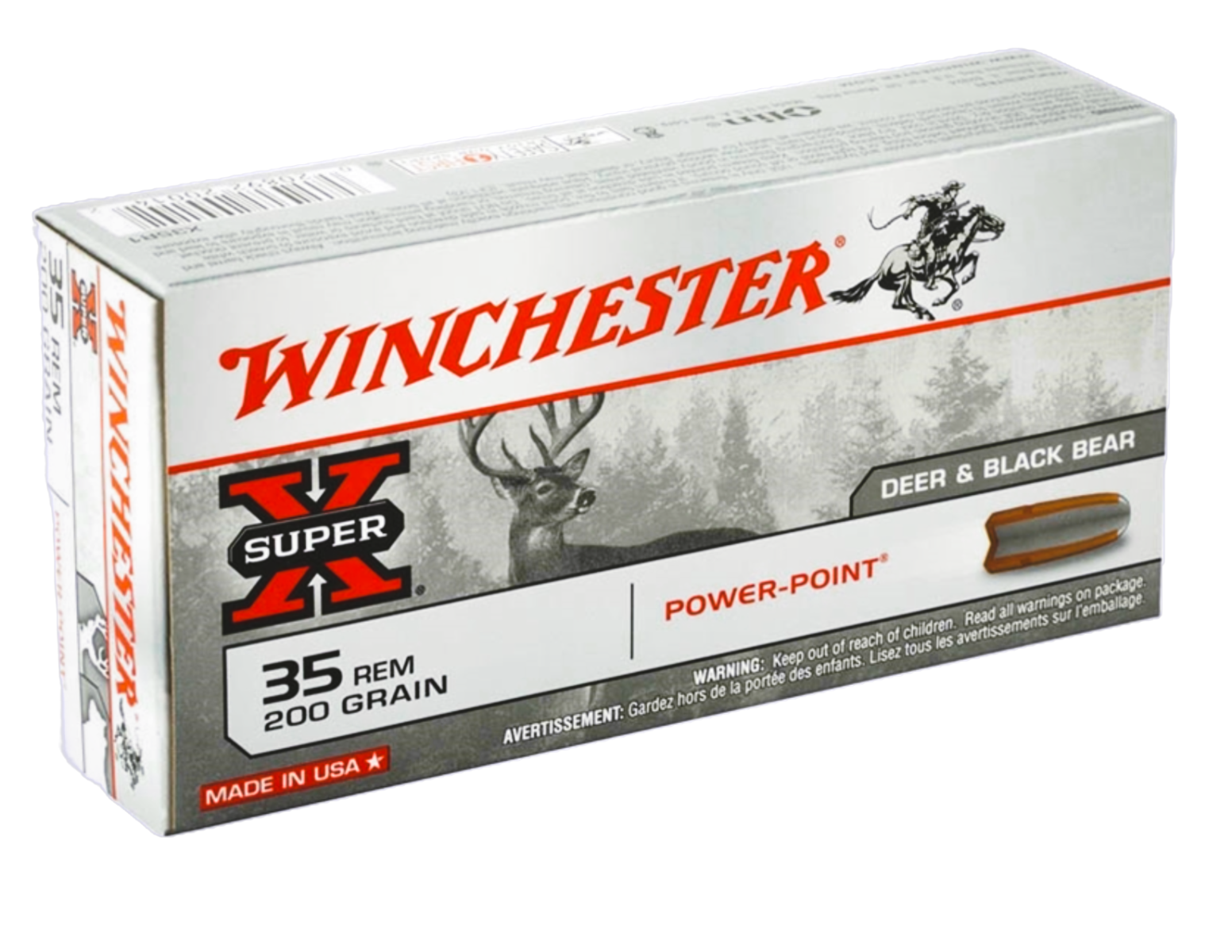 Winchester .35 Remington 200 Grain Super-X Centerfire Rifle Ammunition, 20rds - X35R1 - Winchester