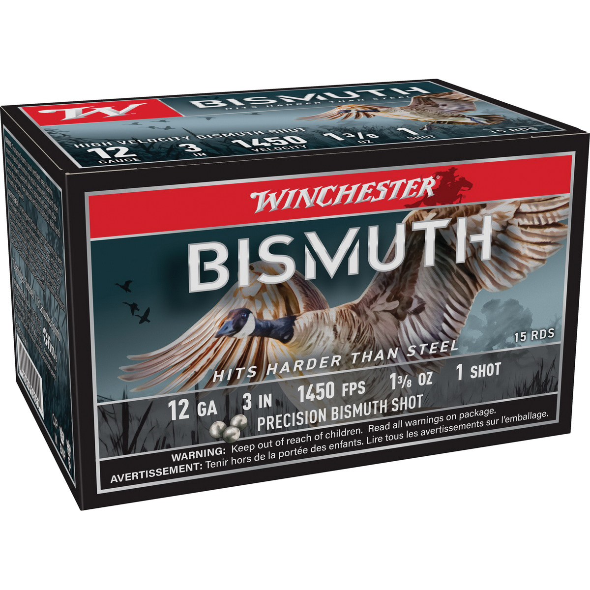 Winchester Ammunition Bismuth 12 Gauge 3" #1 1-3/8 Ounce 15rds - Winchester