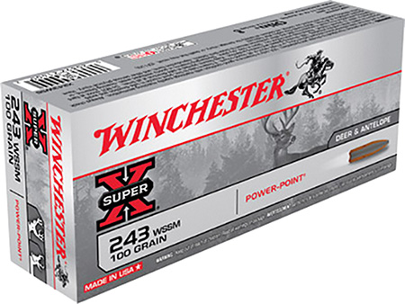Winchester 243 WSSM 64gr Power Point Ammunition 20rds - X243WSS - Winchester