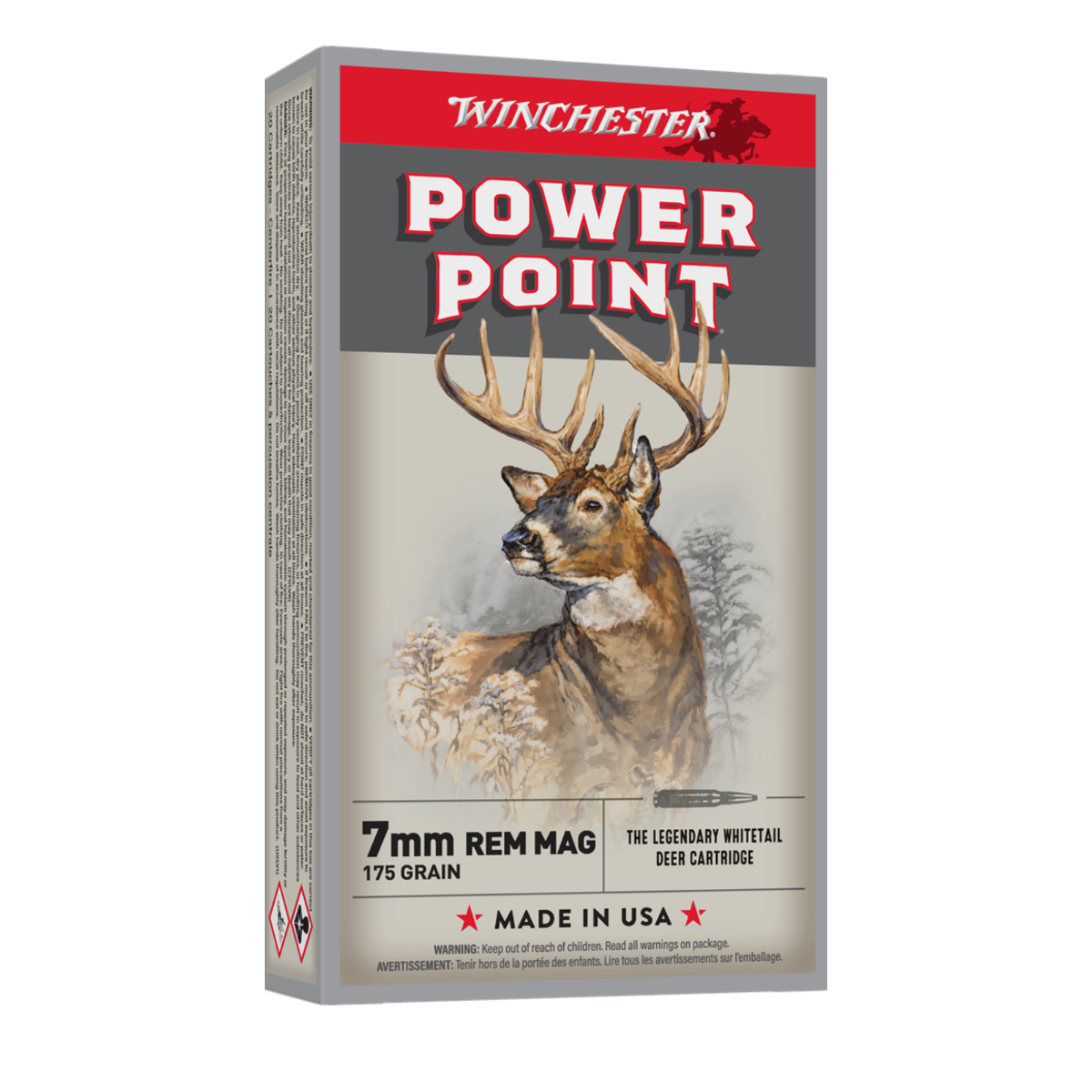 Winchester 7mm Rem Magnum 175gr Power-Point Super-X Ammunition 20rds - X7MMR2 - Winchester