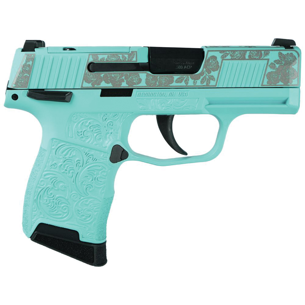 Sig Sauer P365-380 Gun & Roses .380 ACP 3.10" 10rds, Tiffany Blue - Sig Sauer