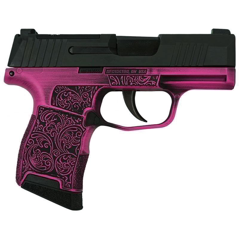 Sig Sauer P365 Optic-Ready Pink Filigree 9mm 3.10" 10rds, Pink - Sig Sauer