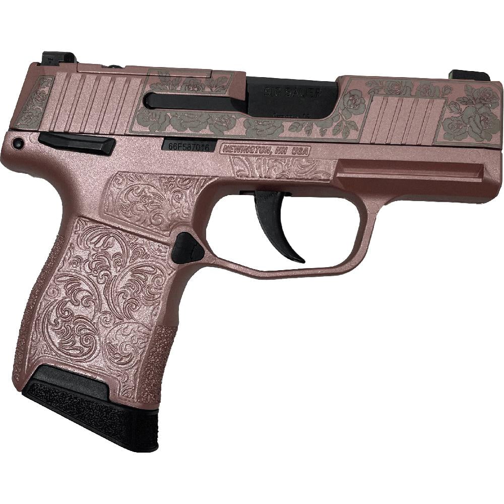 Sig Sauer P365 Optic-Ready Rose Gold & Roses 9mm 3.10" 10rds, Rose Gold - Sig Sauer