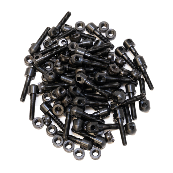 Grovtec US Inc 48-Piece Machine Screw Swivel Stud w/Nut and Spacer, Black