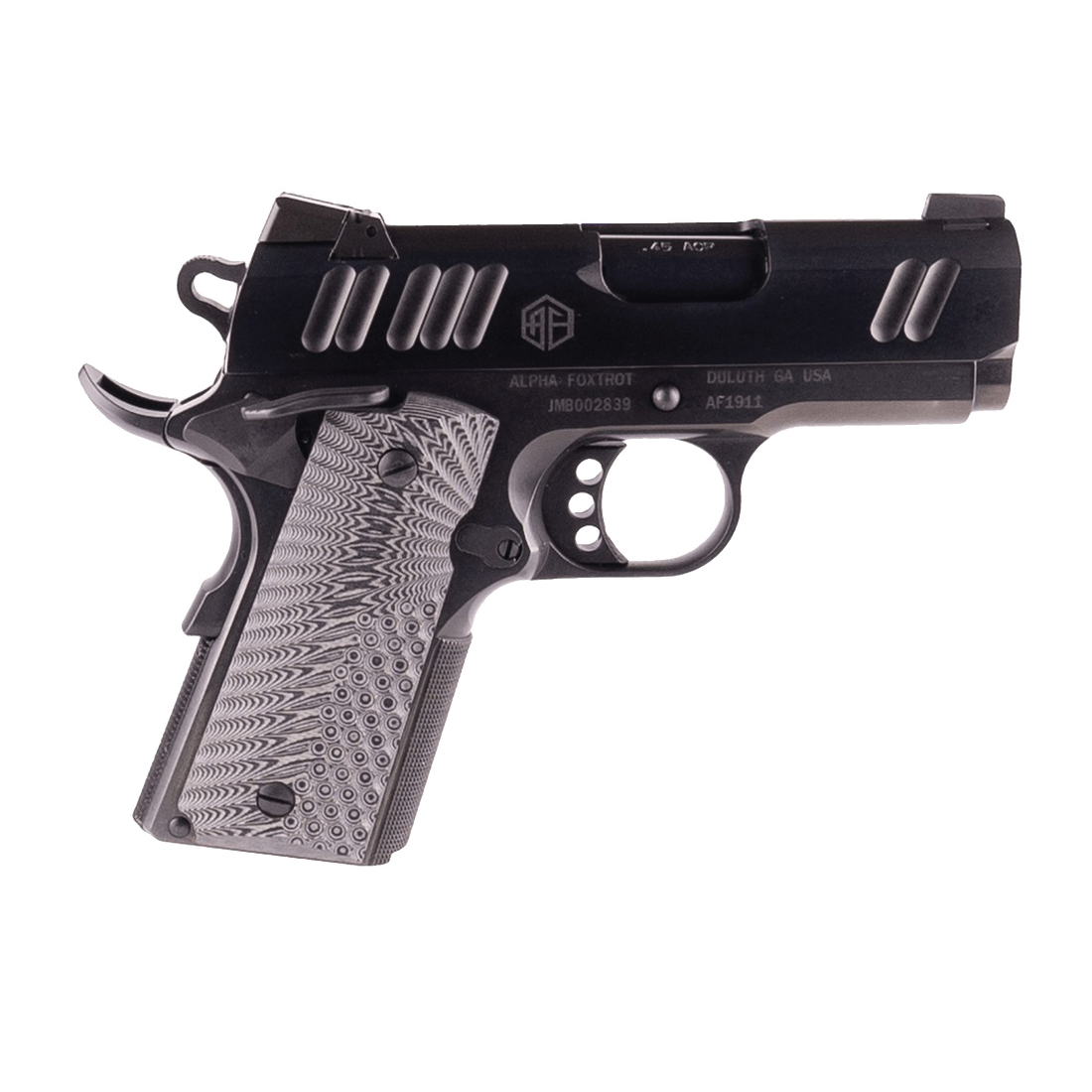 Alpha Foxtrot 1911 70 .45 ACP 3.25" 7rds, Black - Alpha Foxtrot