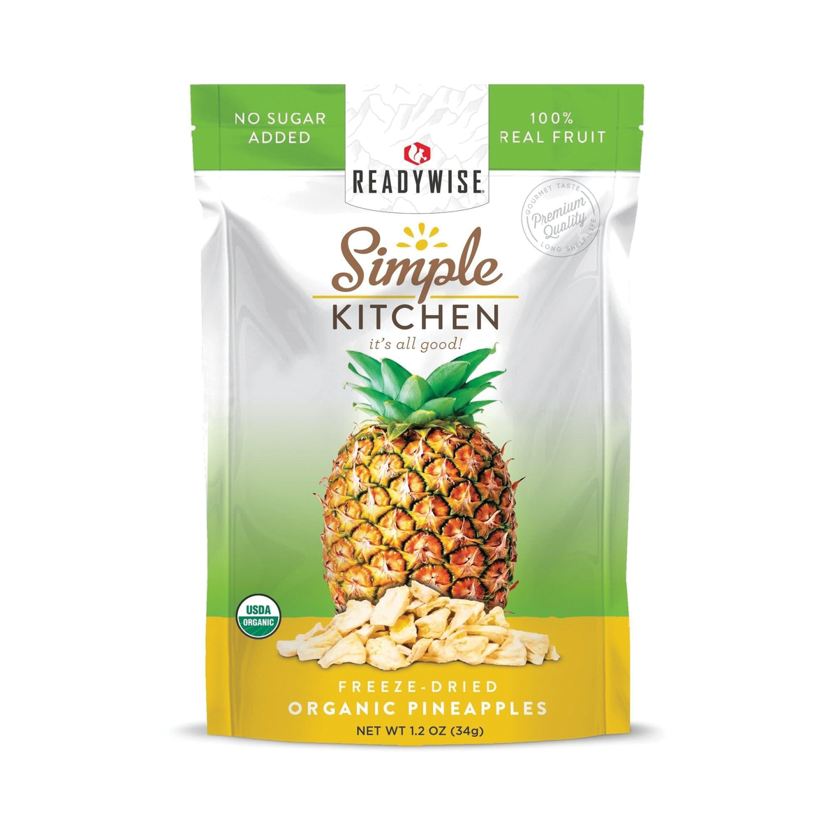 ReadyWise Simple Kitchen Organic Freeze Dried Pineapple, 1.2 oz